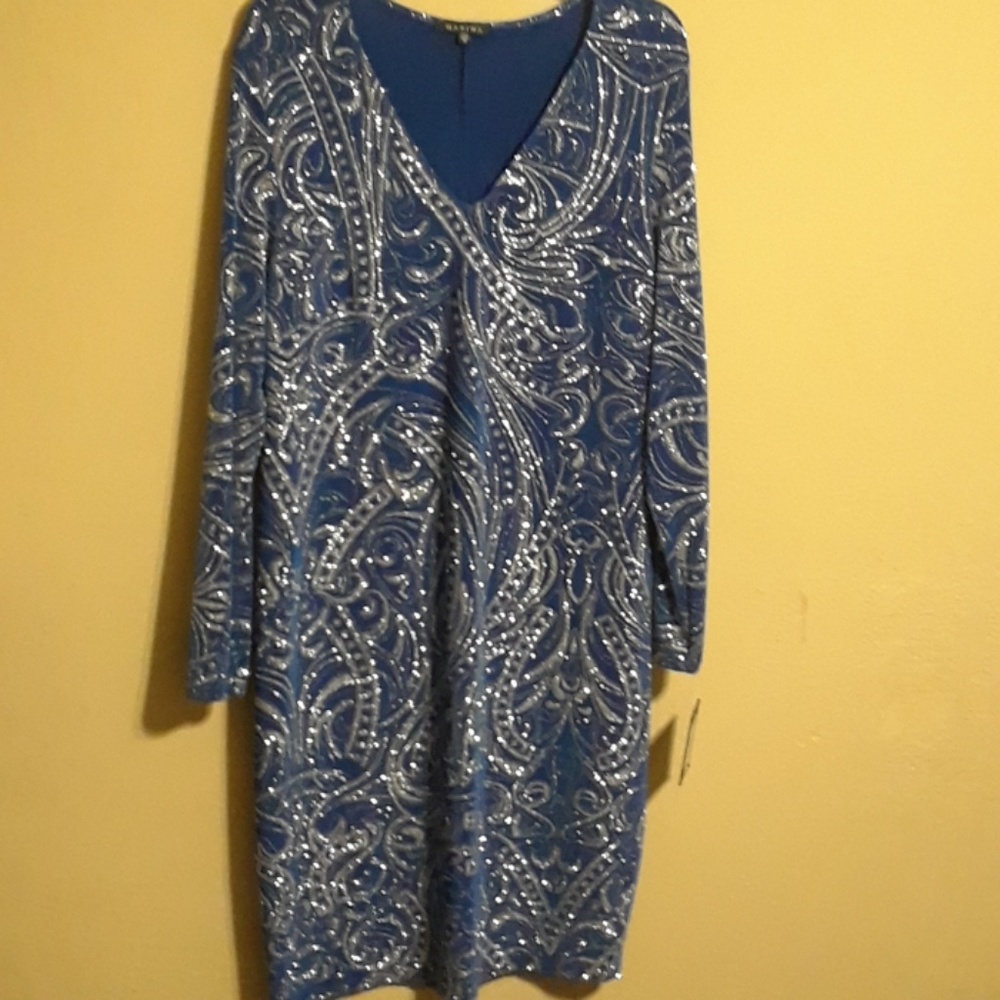 MARINA - Royal Blue Sequin Dress